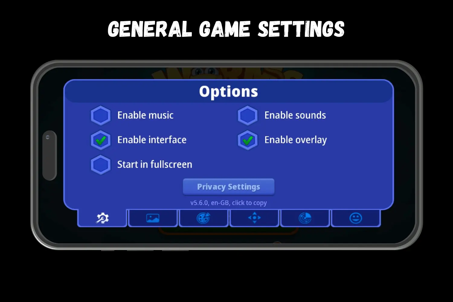 GENERAL GAME SETTINGS